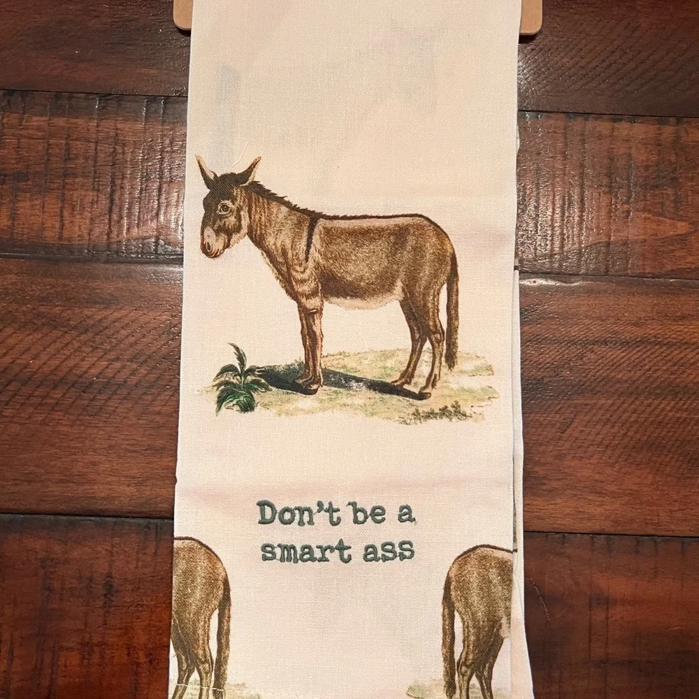 Primitives by Kathy Donkey Print Kitchen Towel - Brown